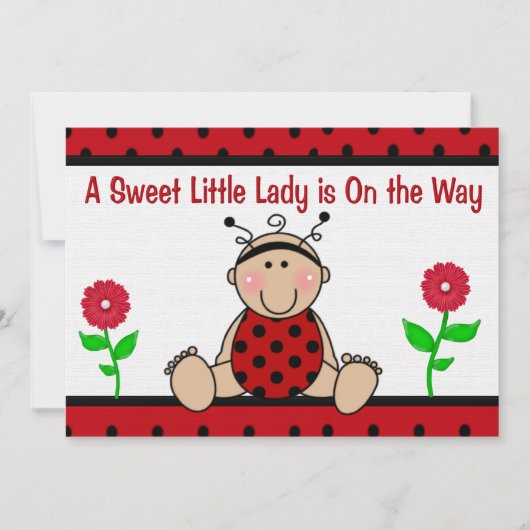 Ladybug Baby shower Invitation Kaart (Voorkant)