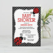 Ladybug Baby shower Invitation Kaart (Staand voorkant)