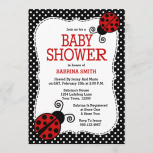 Ladybug Baby shower Invitation Kaart