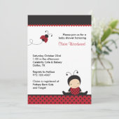 Ladybug Baby Shower Invitations (Debout devant)