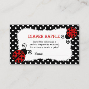 Ladybug Baby shower Luier Raffle Ticket Informatiekaartje