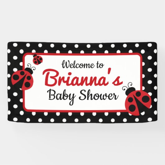 Ladybug Baby shower of Birthday Party Spandoek (Horizontaal)