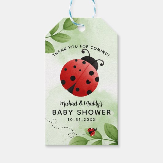 Ladybug Baby shower Party Favoriser les étiquettes (Devant)