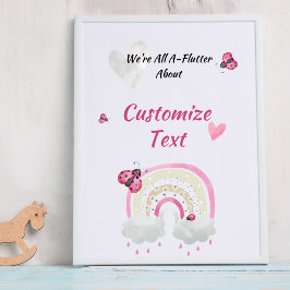 Ladybug Baby shower Poster