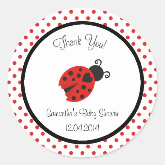Ladybug Baby shower Sticker (Voorkant)