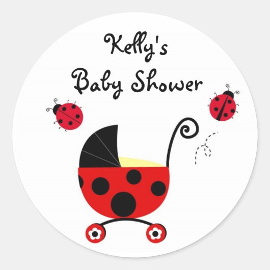 Ladybug Baby shower Stickers Labels (Voorkant)