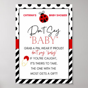 Ladybug Baby shower teken Poster