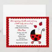 Ladybug Baby Shower-uitvindingen Kaart (Voorkant / Achterkant)