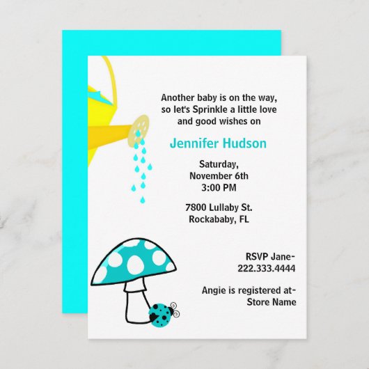 Ladybug Baby Sprinkle Shower-uitnodiging Kaart (Voorkant / Achterkant)