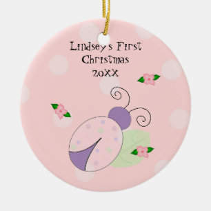 Ladybug Baby's Eerste Kerstmis Keramisch Ornament