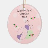 Ladybug Baby's Eerste Kerstmis Keramisch Ornament (Links)