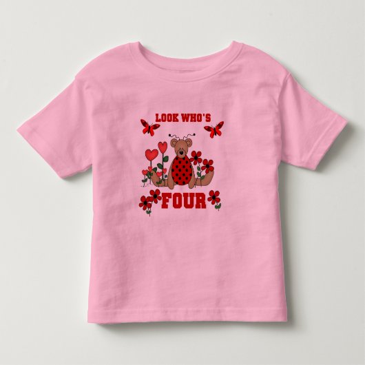 Ladybug Bear 4th Birthday Tshirts et cadeaux (Devant)