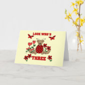 Ladybug Beer 3e Verjaardag Tshirts Kaart (Gele Bloem)