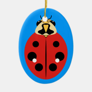Ladybug Beetle Red Keramisch Ornament