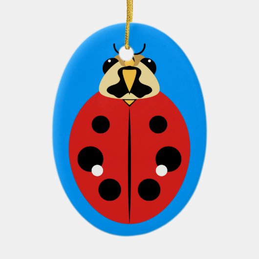 Ladybug Beetle Red Keramisch Ornament (Voorkant)