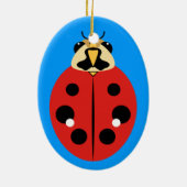 Ladybug Beetle Red Keramisch Ornament (Achterkant)