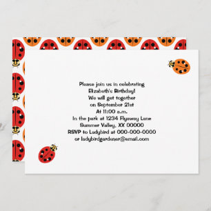 Ladybug Beetles in Oranje en rood, gepersonaliseer Kaart