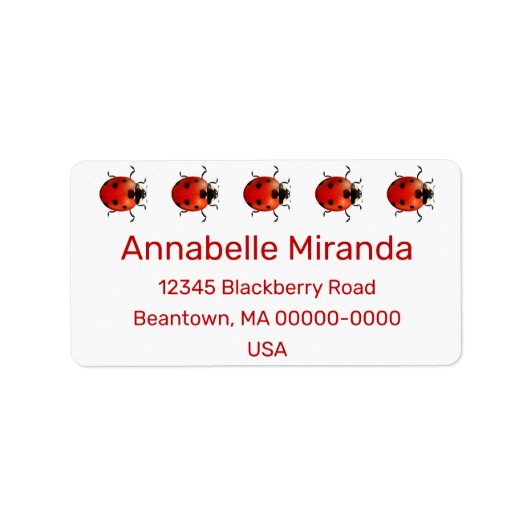 Ladybug Beetles personaliseren Label (Voorkant)