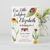 Ladybug Birthday Invitation Kaart (Staand voorkant)