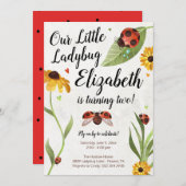 Ladybug Birthday Invitation Kaart (Voorkant / Achterkant)