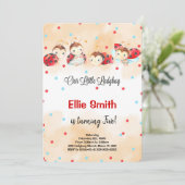 Ladybug Birthday Invitation Kaart (Staand voorkant)