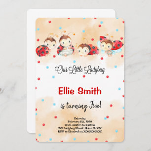 Ladybug Birthday Invitation Kaart