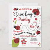 Ladybug Birthday Invitation, Lady Love Bug Invite Kaart (Voorkant)