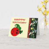 Ladybug Birthday Kaart (Gele Bloem)