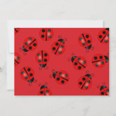 Ladybug Birthday Party Invitation Kaart (Achterkant)