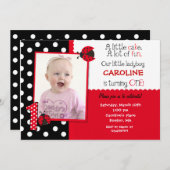 Ladybug Birthday Party Invitations Kaart (Voorkant / Achterkant)