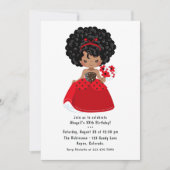 Ladybug Black Princess Fairy Tale Birthday Party Kaart (Voorkant)
