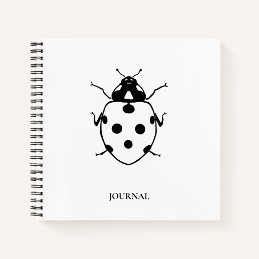 Ladybug Black + White Journal 8.5" X 8'5" Notitieboek (Voorkant)