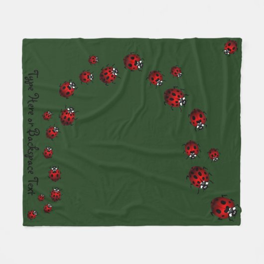Ladybug Blanket Ladybug Custom Ladybird Blankets Fleece Deken (Voorkant (Horizontaal))