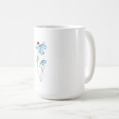 Ladybug Bloom – Design minimal de mug à café flora (Devant droit)