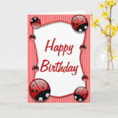 Ladybug Bonne Carte Anniversaire (Fleur jaune)