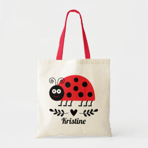 Ladybug Book Reading Gift Tote Bag