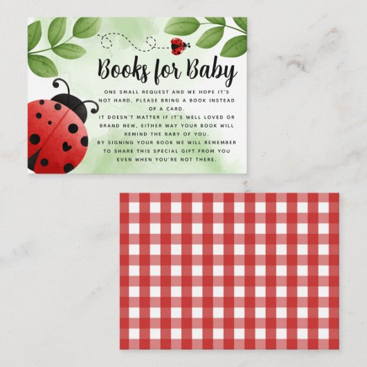 Ladybug Books for Baby Enclosure Card Insert Informatiekaartje (Voorkant / Achterkant)