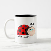 Ladybug Bug Funny Insecute Tweekleurige Koffiemok (Links)
