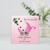 Ladybug Bug-gy Invitation Kaart (Staand voorkant)