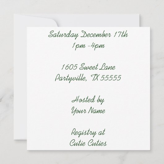 Ladybug Bug-gy Invitation Kaart (Achterkant)