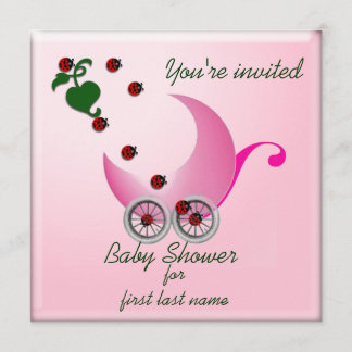 Ladybug Bug-gy Invitation Kaart