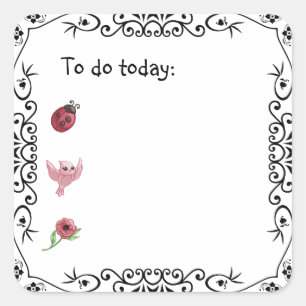 Ladybug Bullet Journal of Planner Square Sticker