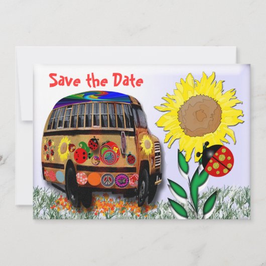 Ladybug Bus Save The Date (Voorkant)