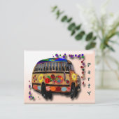 Ladybug Bus Uitnodiging Briefkaart (Staand voorkant)