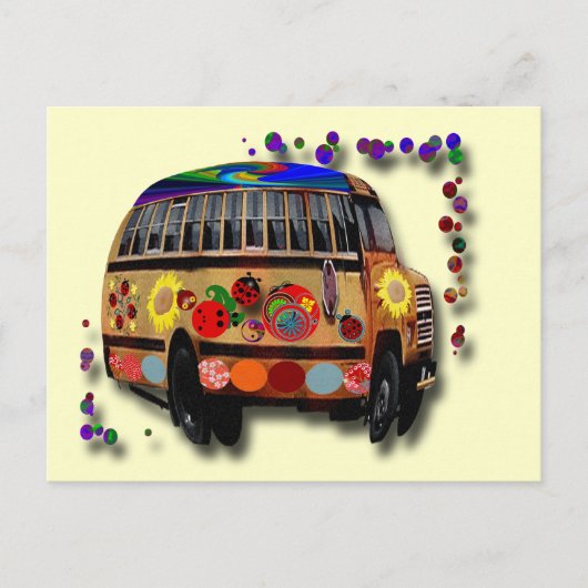 Ladybug Bus Uitnodiging Briefkaart (Voorkant)