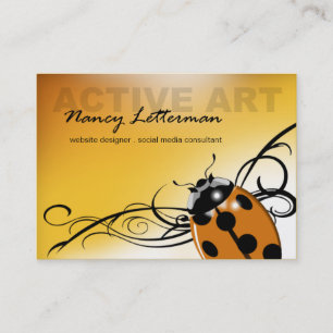 Ladybug Business Card-sjabloon   oranje geel Visitekaartje