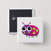Ladybug-Button Vierkante Button 5,1 Cm (Voorkant /achterkant)