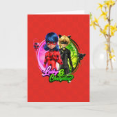 Ladybug & Cat Noir | Lucky & Charming Kaart (Gele Bloem)