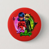 Ladybug & Cat Noir | Lucky & Charming Ronde Button 5,7 Cm (Voorkant)
