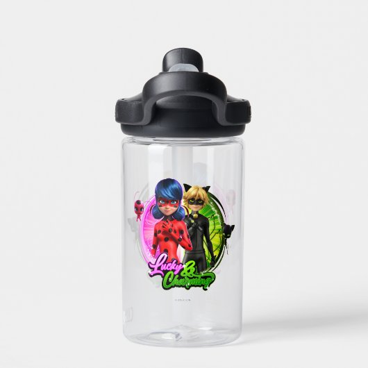 Ladybug & Cat Noir | Lucky & Charming Waterfles (Achterkant)